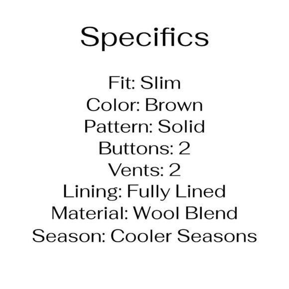 Andrew Davis 42R Brown Solid 2-Button Sport Coat Blazer Jacket V958 - Picture 4 of 11